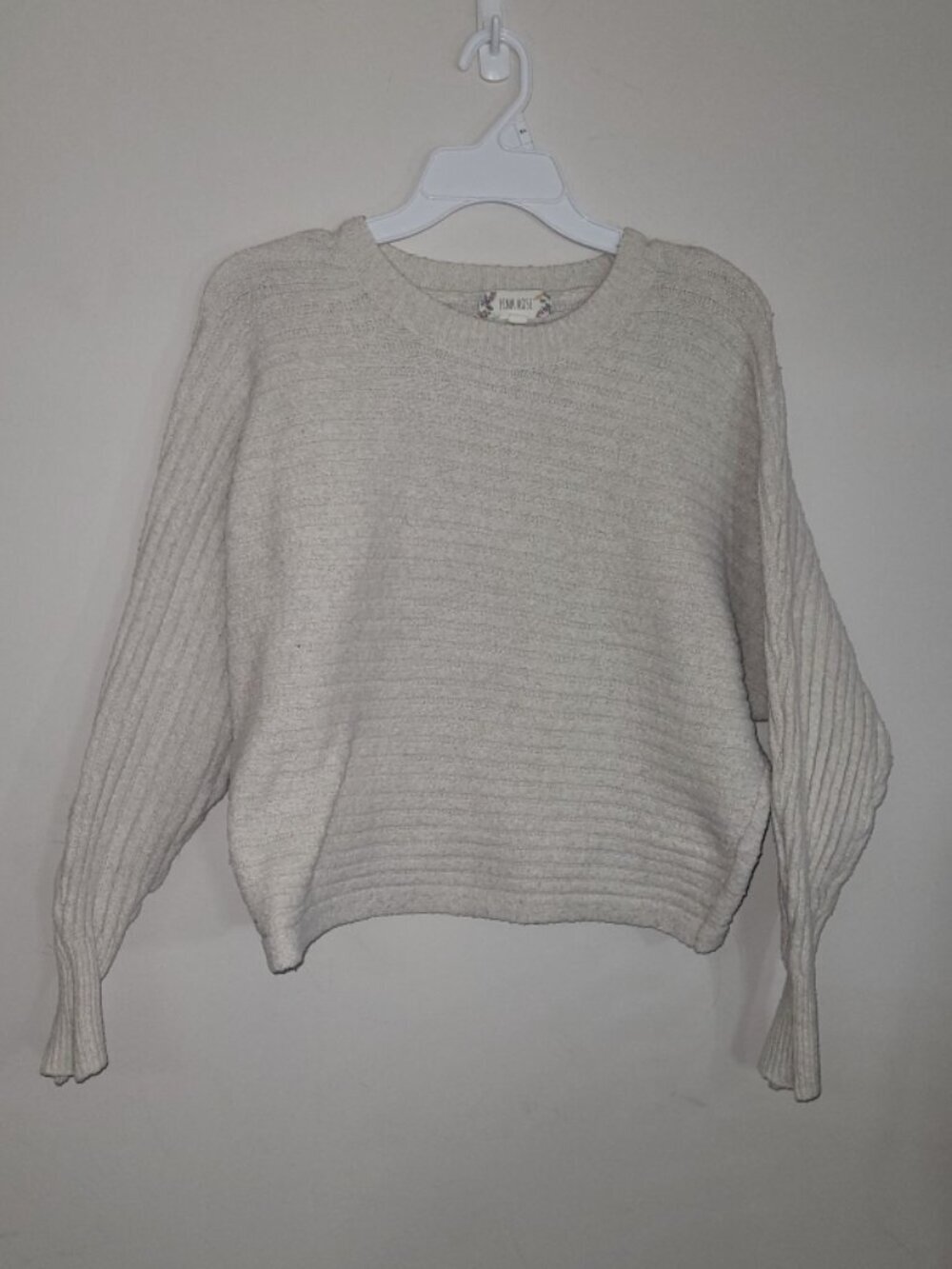 Pink Rose Large Beige Sweater